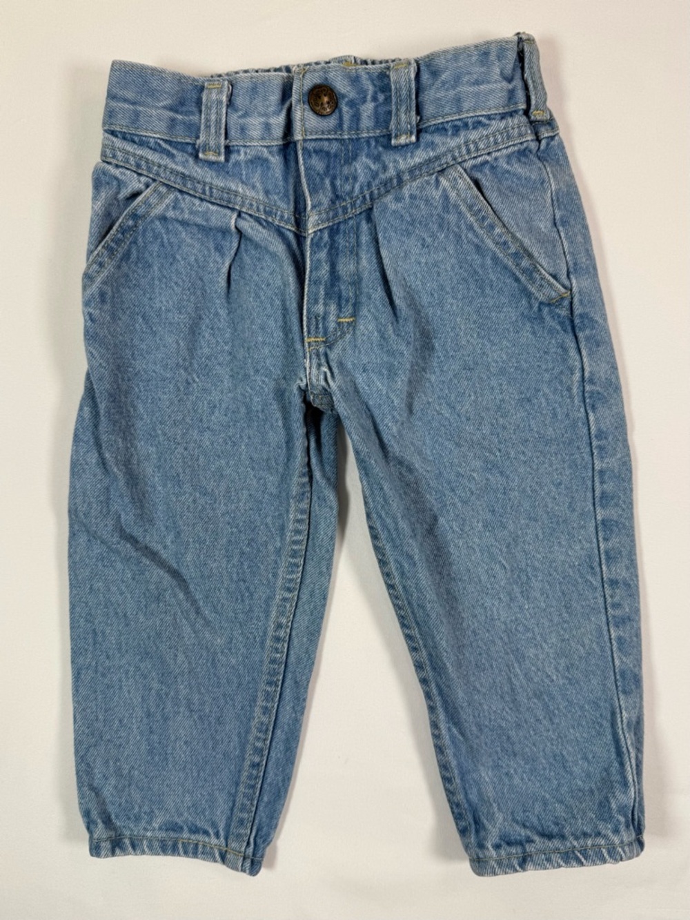 VINTAGE OSHKOSH Girls Jeans 2T High Waisted Denim 90s Made USA Classic